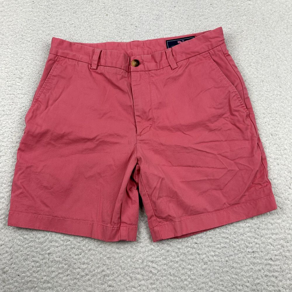 Vineyard Vines Breaker Shorts Men's 30 Pink Cotton Blend Stretch Chino 7"
